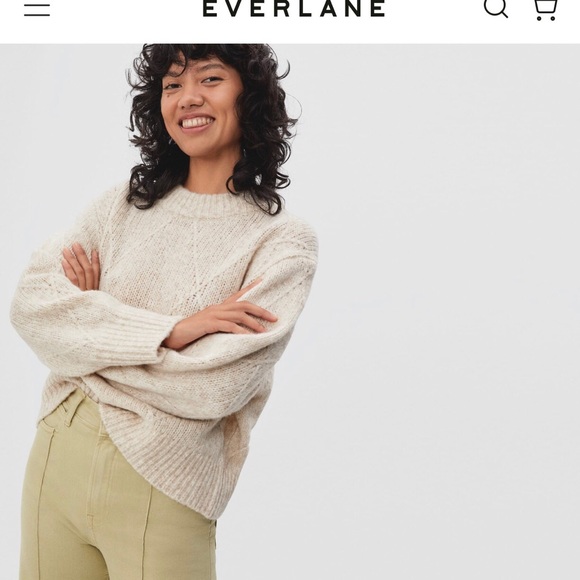 Everlane Sweaters - Everlane Diamond-Stitch Cloud Crew Sweater